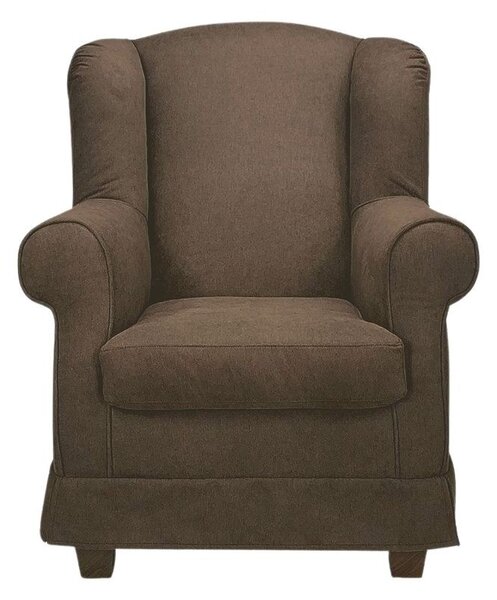 Poltrona Bergere 103x87x84 cm in tessuto marrone