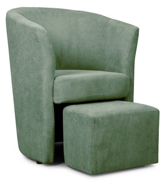 Poltrona Djerba 63,5x62,5x76 cm in tessuto verde acqua marina