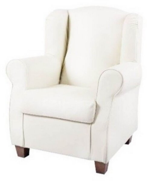 Poltrona Bergere 87x77x99 cm in Similpelle bianca