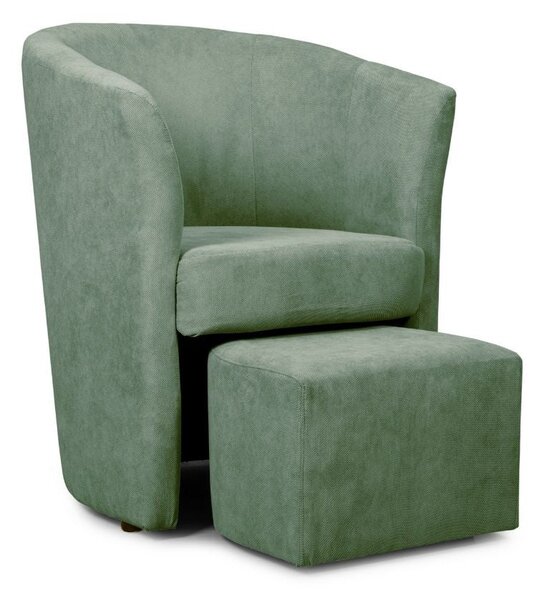 Poltrona Djerba 63,5x62,5x76 cm in tessuto verde acqua marina