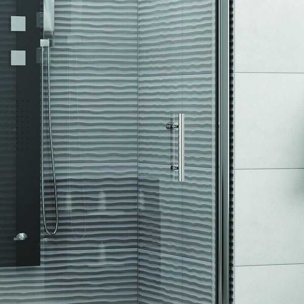 Kamalu porta doccia battente 95cm vetro trasparente | ks2800n