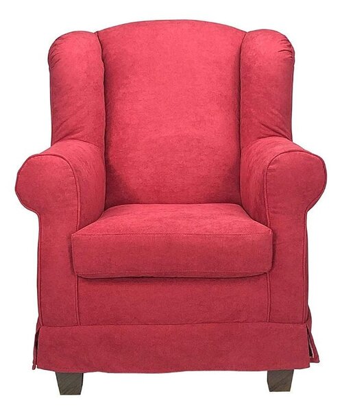 Poltrona Bergere 103x87x84 cm in tessuto bordeaux