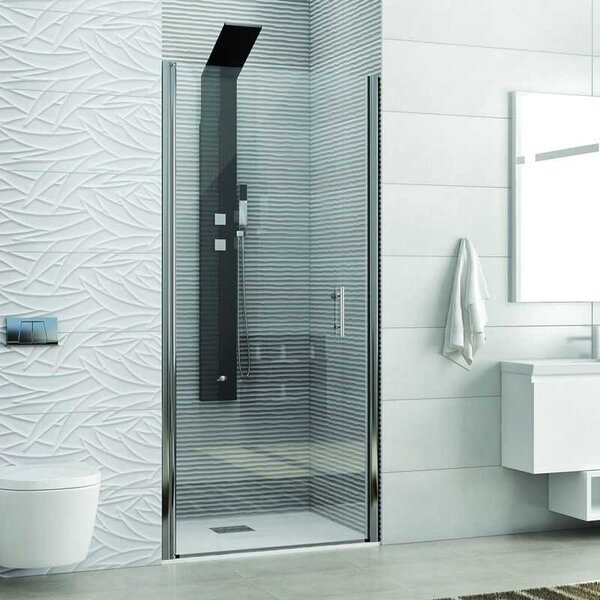 Kamalu porta doccia battente 95cm vetro trasparente | ks2800n