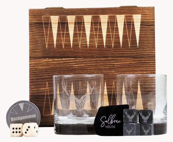 Set di bicchieri e backgammon Stag 4 pz