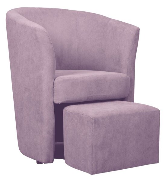 Poltrona Djerba 63,5x62,5x76 cm in tessuto rosa antico