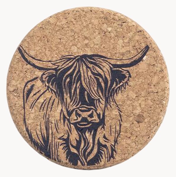 Set di 6 sottobicchieri Highland Cow