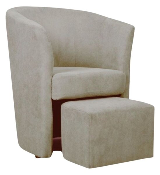 Poltrona Djerba 63,5x62,5x76 cm in tessuto crema