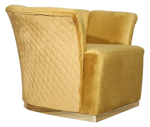 Poltrona Argentario 90x85x70 cm in Velluto Berger mostarda