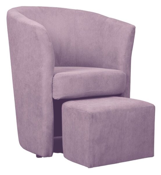 Poltrona Djerba 63,5x62,5x76 cm in tessuto rosa antico