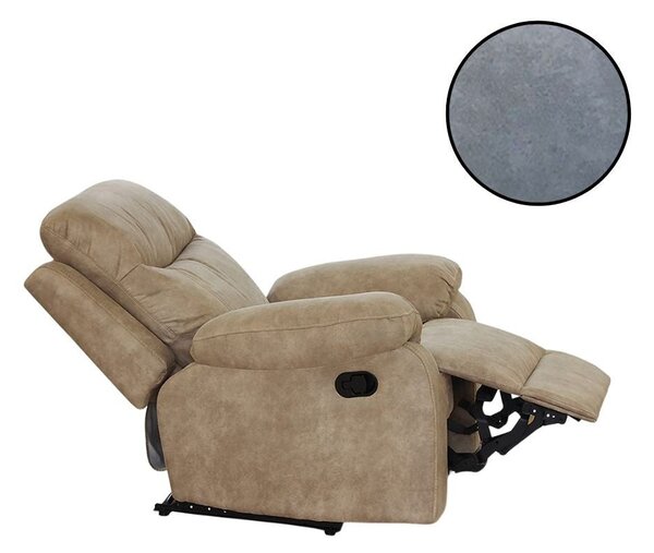 Poltrona reclinabile Chicago 97x90x100 cm grigio chiaro