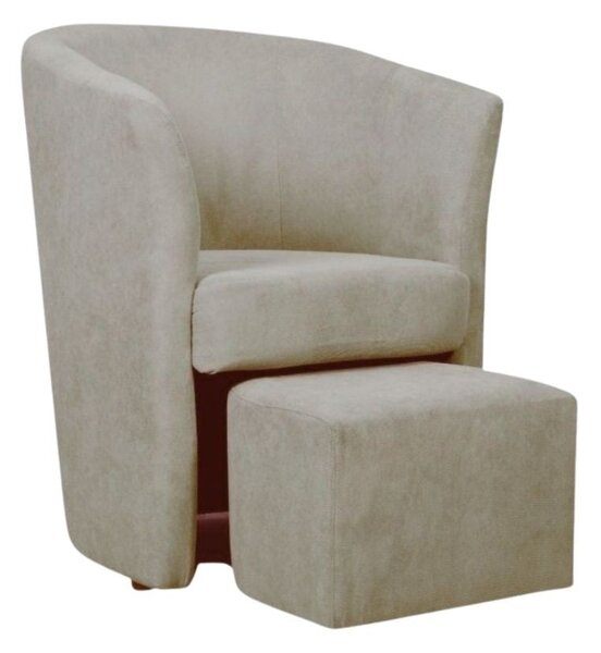 Poltrona Djerba 63,5x62,5x76 cm in tessuto crema
