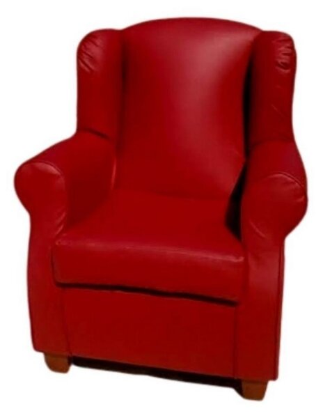 Poltrona Bergere 87x77x99 cm in Similpelle bordeaux