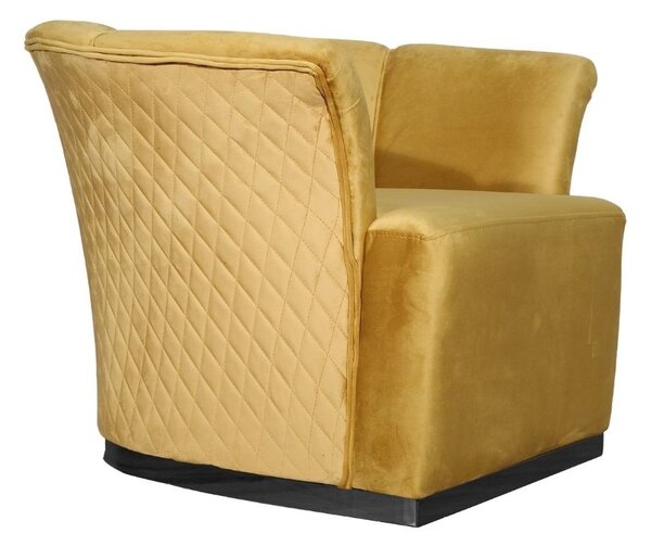 Poltrona Argentario 90x85x70 cm in Velluto Berger ocra base nera