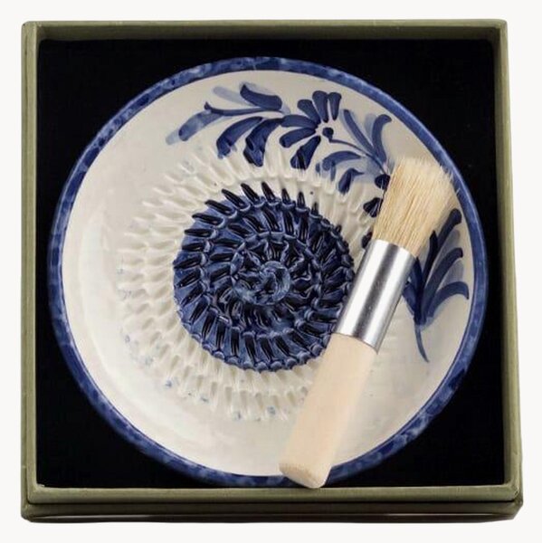 Set grattugia aglio in ceramica con pennello Olive, set da 2
