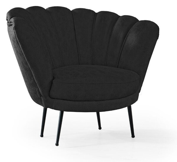 Poltrona a conchiglia Orel 75x80x75 cm in nabuk grigio