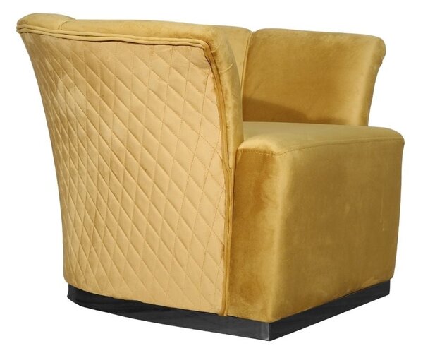 Poltrona Argentario 90x85x70 cm in Velluto Berger ocra base nera