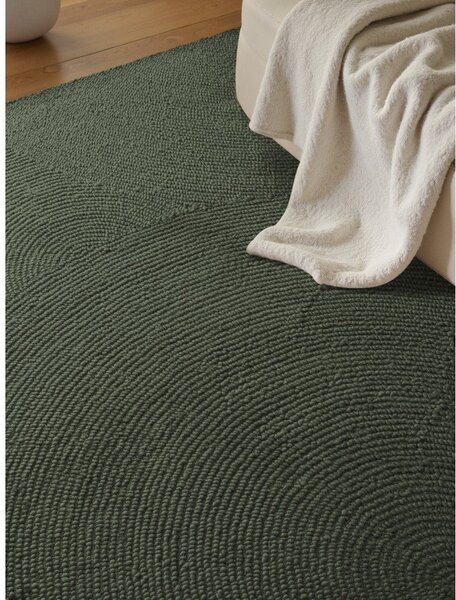 Tappeto verde scuro in lana tessuto a mano 200x300 cm Calmio – Hanse Home