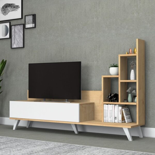 Mobile porta Tv con libreria Bingo rovere 160 cm