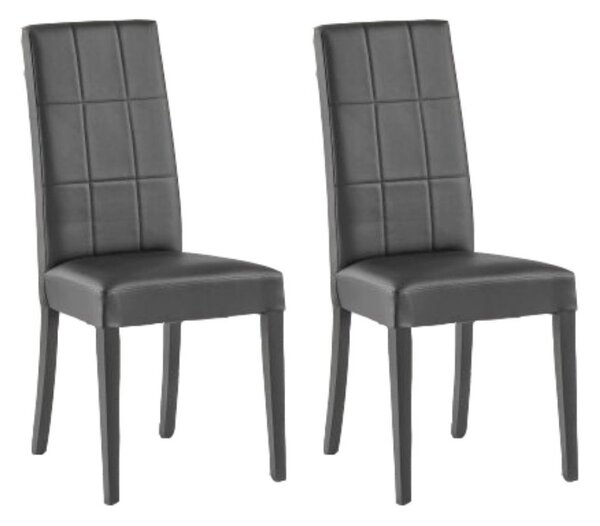 Set 2 Sedie 47x47x101 cm Lory ecopelle grigio