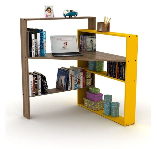 Scrivania angolare 94x94x114 cm Pisagor noce giallo