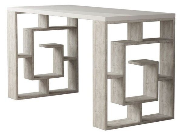 Scrivania 140x60x75 cm Labirent 140 bianco con piedi bianco vintage