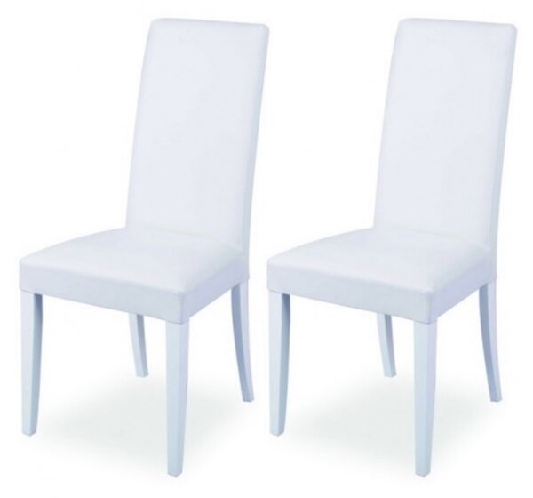 Set 2 Sedie 47x47x101 cm Nancy bianca standard