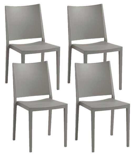 Set 4 Sedie 46x56x82 cm Mosk polipropilene grigia