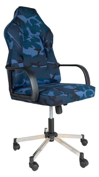 Sedia da Gaming 51x52x73 cm Lidya mimetica blu