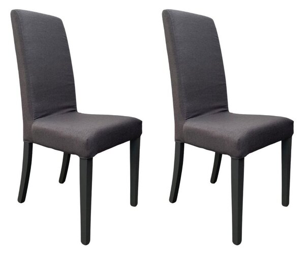 Set 2 Sedie 45x53x100 cm Edi Flash 17 tessuto sfoderabile antracite