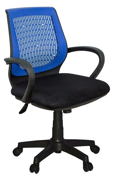 Sedia girevole da ufficio tessuto microforato nero blu