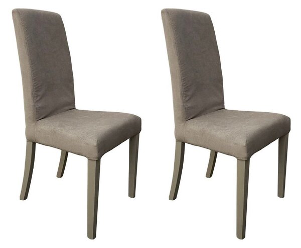 Set 2 Sedie 45x53x100 cm Edi Savoy 91 tessuto sfoderabile grigio chiaro