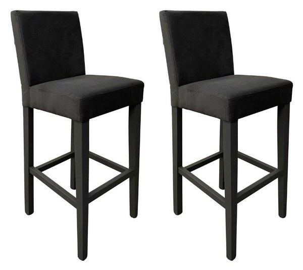 Set 2 Sgabelli 93x40x40 cm Edi Trinity 15 vellutino grigio
