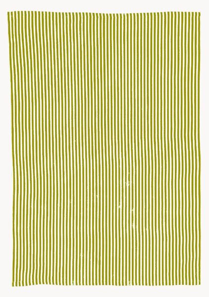 Strofinaccio in lino e cotone a righe verdi Green Stripe