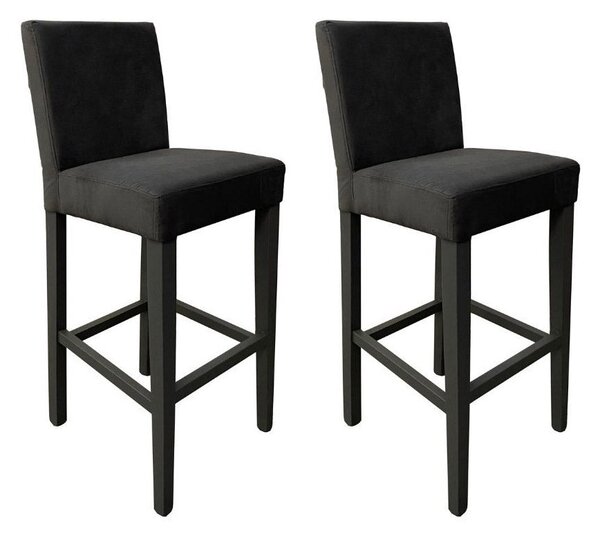Set 2 Sgabelli 93x40x40 cm Edi Trinity 15 vellutino grigio