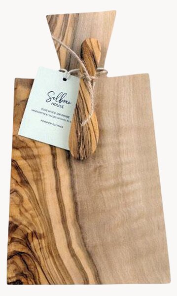 Set tagliere e coltello in legno di ulivo Selbrae, set da 2