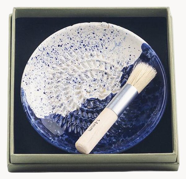 Set grattugia per aglio in ceramica con pennello Coastal, set da 2
