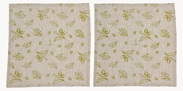 Set di 2 tovaglioli in lino e cotone Autumn Acorns