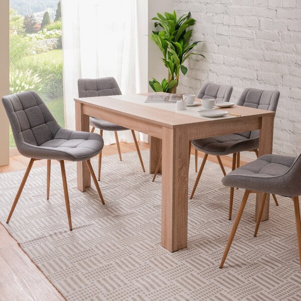 Tavolo Niklas 138x74x80 cm con pannello centrale rovere