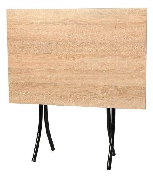 Tavolo pieghevole 60x90x75 cm rovere sonoma e gambe nero