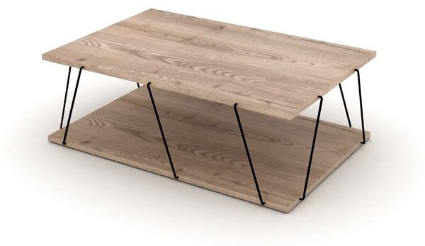 Tavolino da salotto 90x60x31 cm Tars rovere