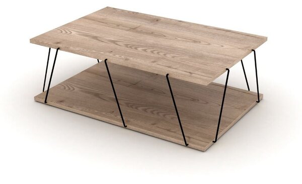 Tavolino da salotto 90x60x31 cm Tars rovere