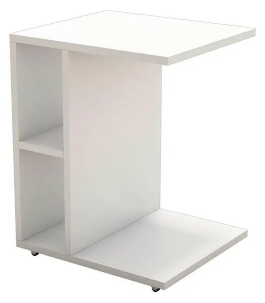 Tavolino da divano porta computer 45x35x57,5 cm Newceylin bianco