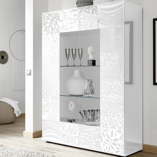 Mobile Vetrina 121x166x42 cm 2 ante Jasna bianca