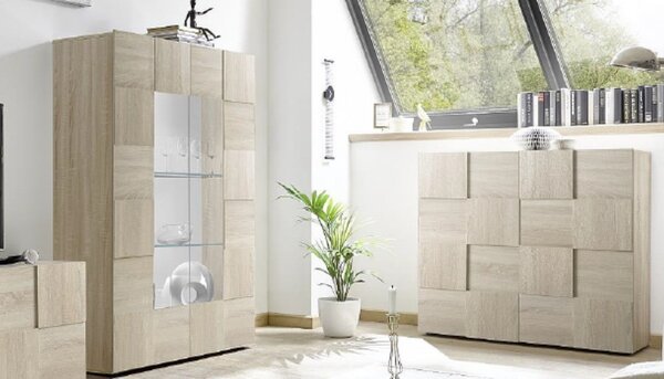 Mobile Vetrina 121x42x166 cm 2 ante Artica rovere