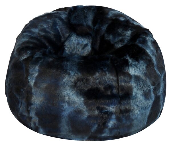 Maxy Pouf 80x80x70 cm in Pelliccia Sintetica Nuvola Blu