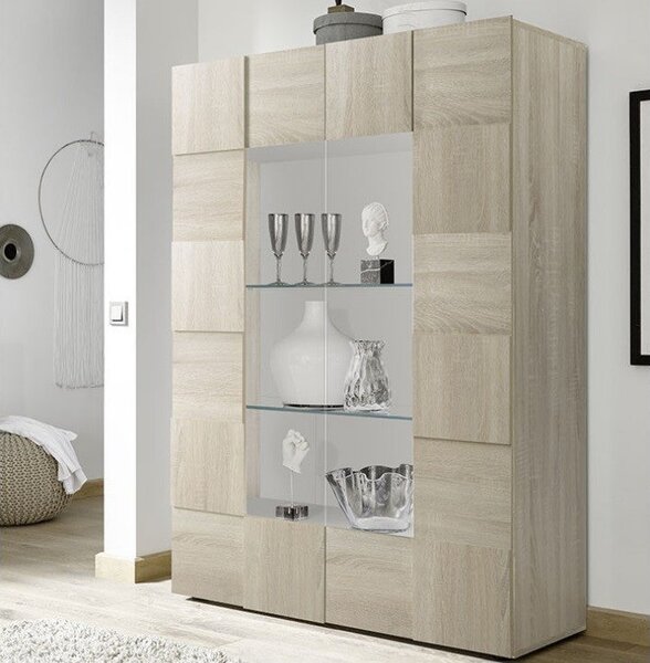 Mobile Vetrina 121x42x166 cm 2 ante Artica rovere