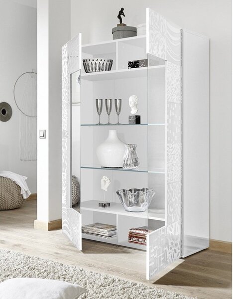 Mobile Vetrina 121x166x42 cm 2 ante Jasna bianca