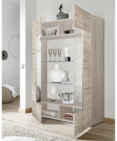 Mobile Vetrina 121x166x42 cm 2 ante Jasna rovere