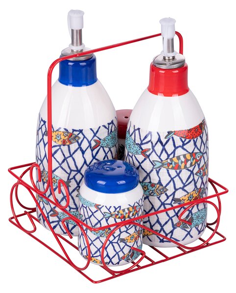 Menage Set Olio Aceto Sale e Pepe in Ceramica VdE Tivoli 1996 Los Cabos