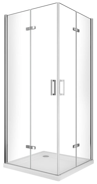Box Doccia angolare 75x95 cm 2 ante Battenti in Cristallo trasparente 6mm H190